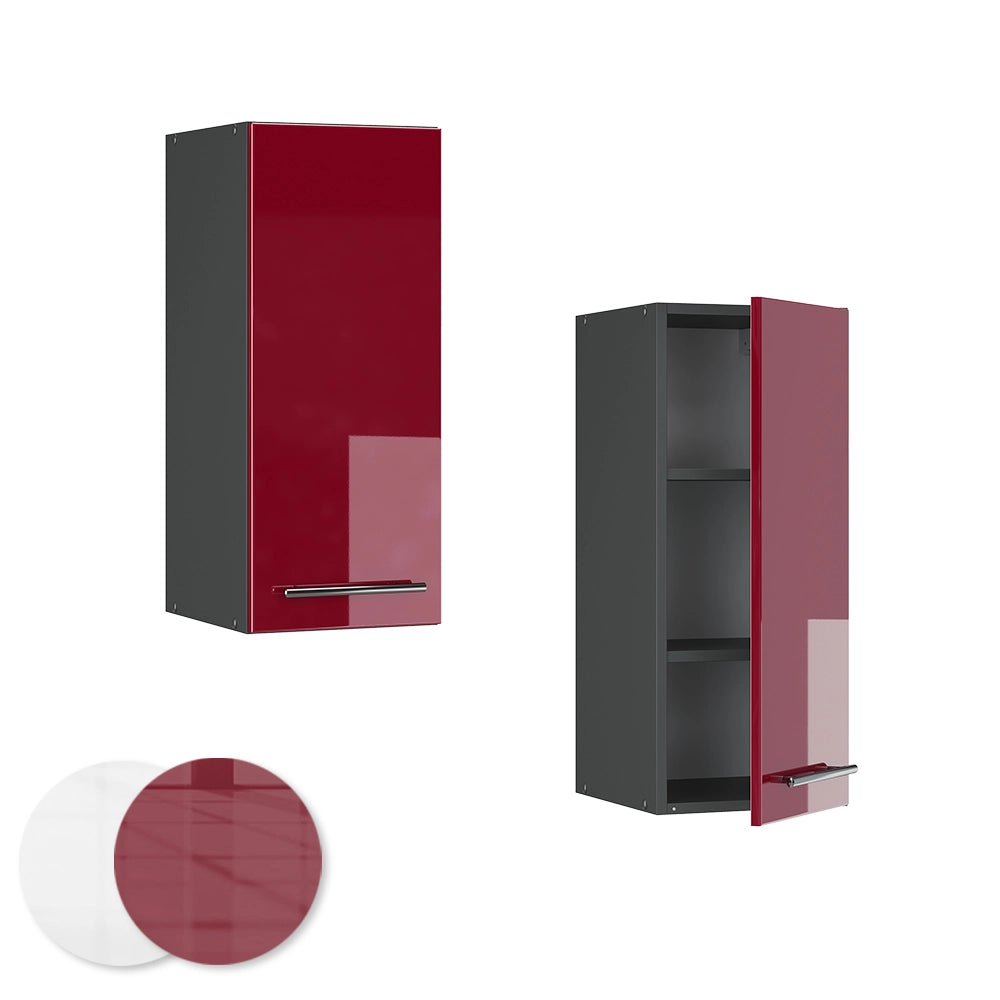 Pensile da cucina Fame-Line Bordeaux lucido/Antracite 30 cm Vicco