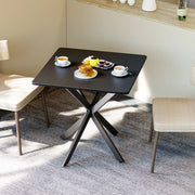 Tavolino Quadrato da Salotto ¨C MINIMAL ¨C Nero Opaco, Struttura Metallo, 80x80x75 cm