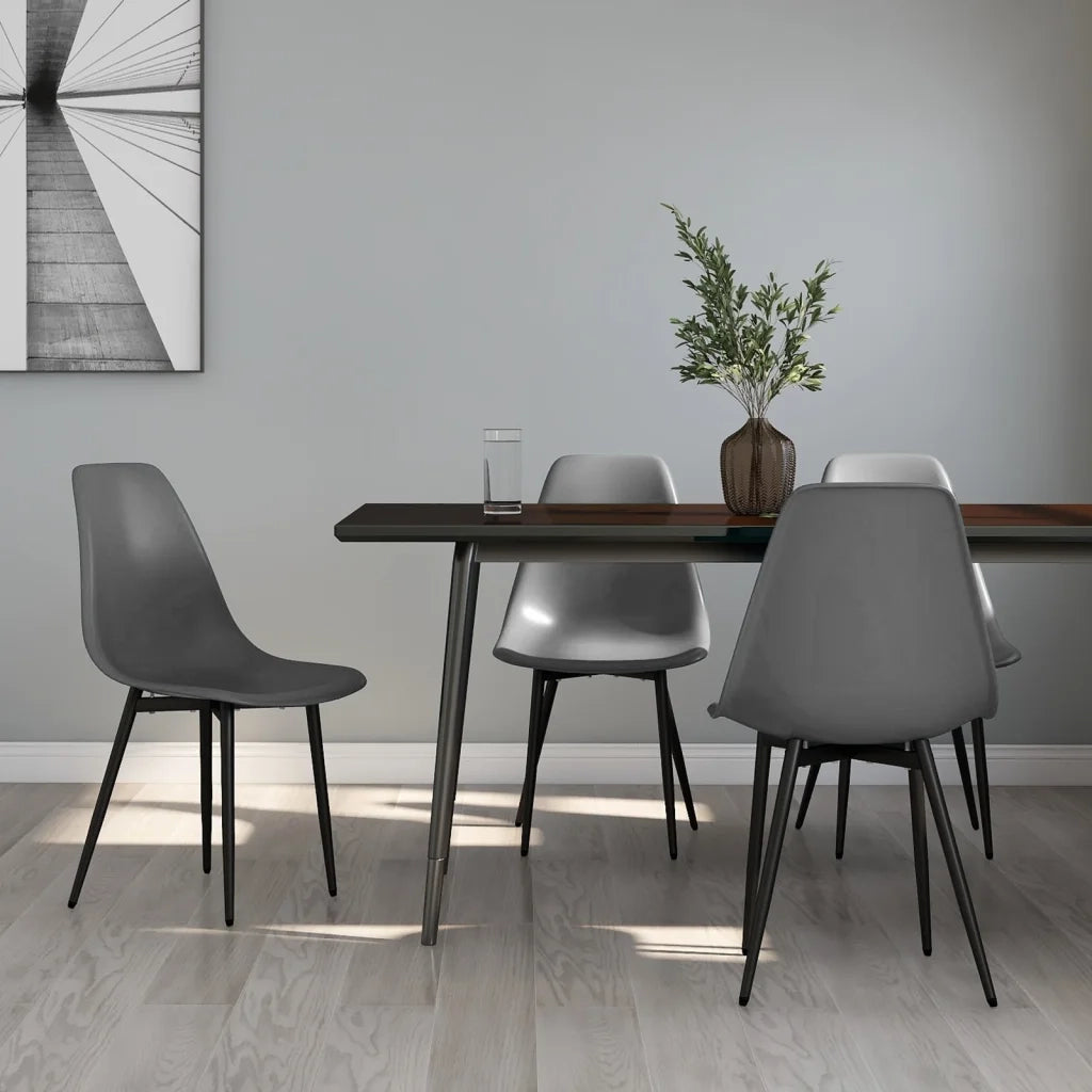 Sedie da Pranzo 4 pz Grigie in PP cod mxl 10424