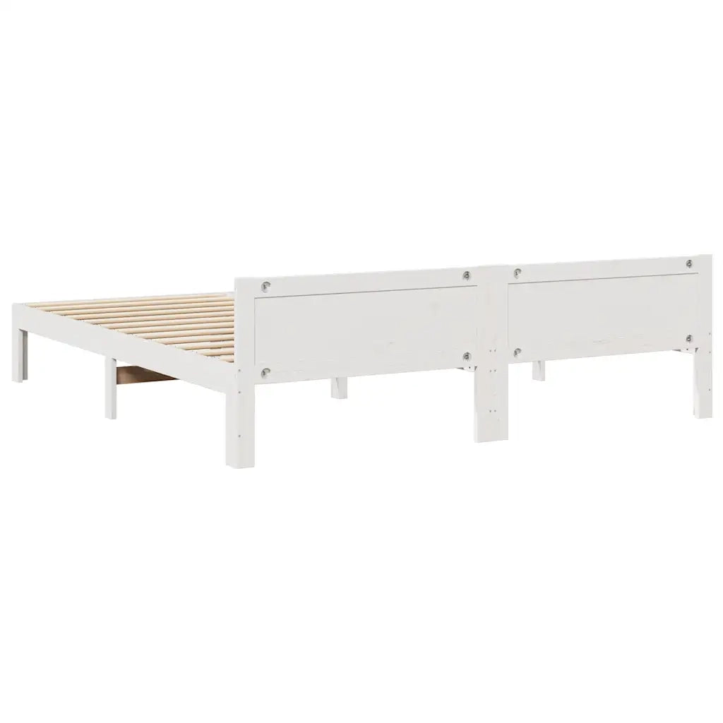 Giroletto senza Materasso Bianco 160x200 cm Legno Massello Pino 859230