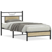 Letto singolo | Letto per adulti | Giroletto senza Materasso Rovere Sonoma 80x200 cm in Truciolato