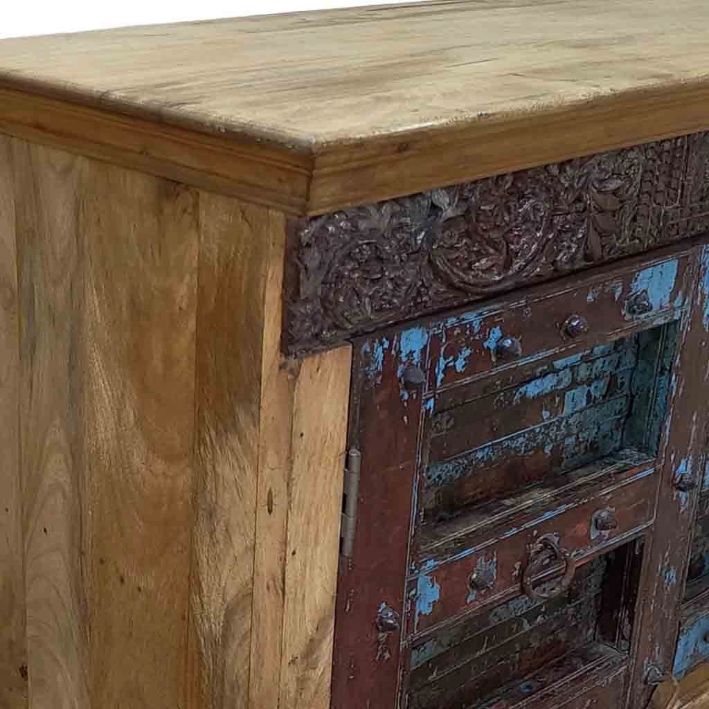 Credenza in legno artigianale 117x42x92h marrone