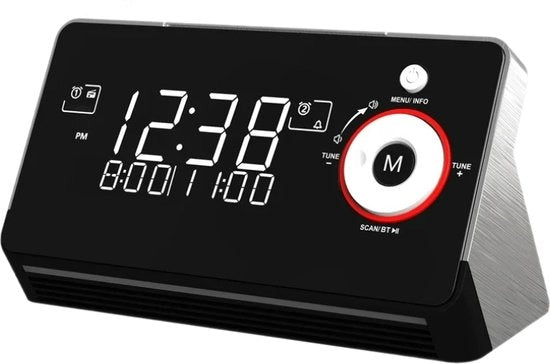 Radio sveglia con rete - Radio sveglia FM - 6-IN-1 - Radio orologio con Bluetooth - Display digitale orologio - Dab Plus - Multifunzionale - Luci sveglia