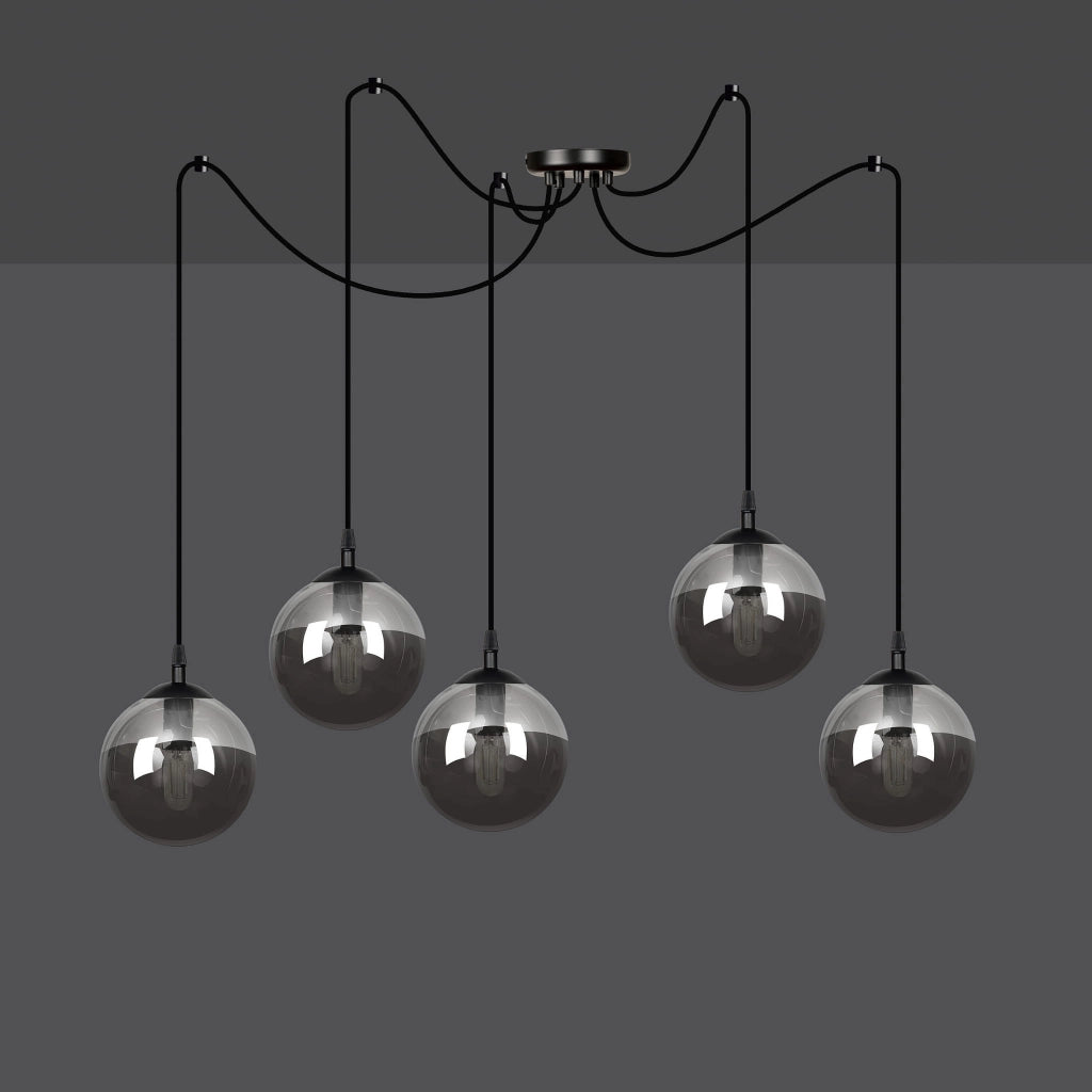 Lampadario Emibig GIGI 5, 5xE14 nero grafite dimmer