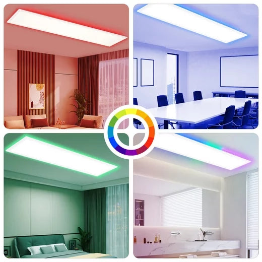 ZMH Lampada da soffitto plafoniera LED dimmerabile pannello lungo RGB per soggiorno officina corridoio