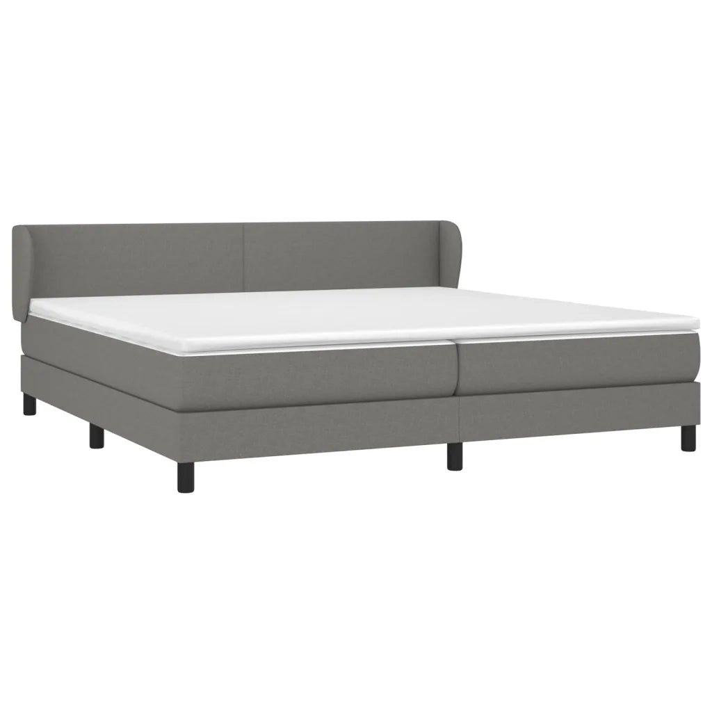 Giroletto a Molle con Materasso Grigio Scuro 200x200 cm Tessuto 3126110