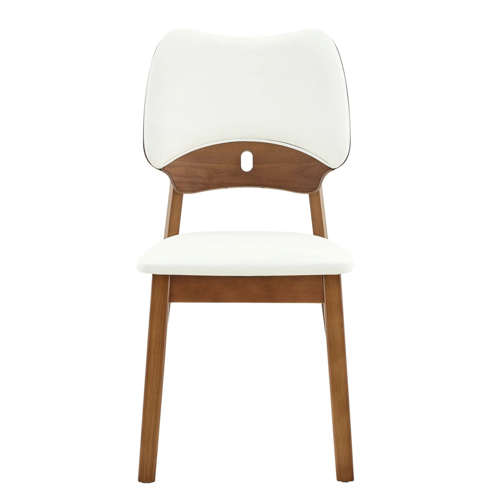 SEDIA Set da 2 pezzi schienale a farfalla 46 cm legno di caucciù bianco
