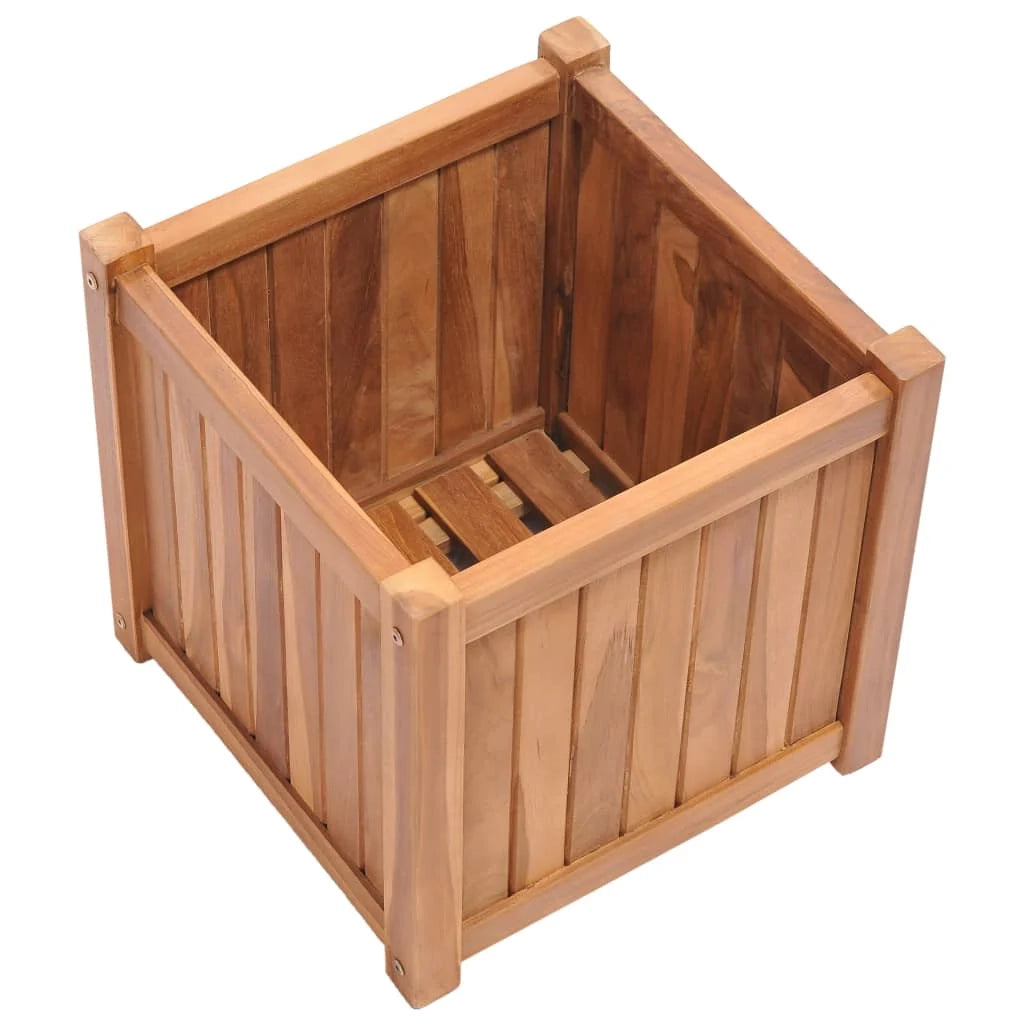 Fioriera rialzata per piante e fiori terrazza/giardino 40 x 40 x 40 cm legno massello di teak marrone 02_0039230