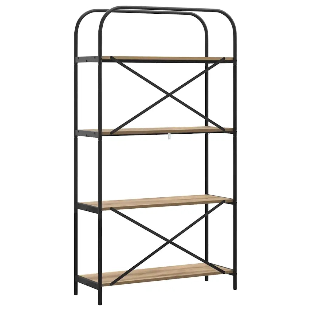 Libreria-Scaffale per Libri-Mobile di Stoccaggio Rovere artigianale 80 x 30 x 146 cm Legno multistrato 524177