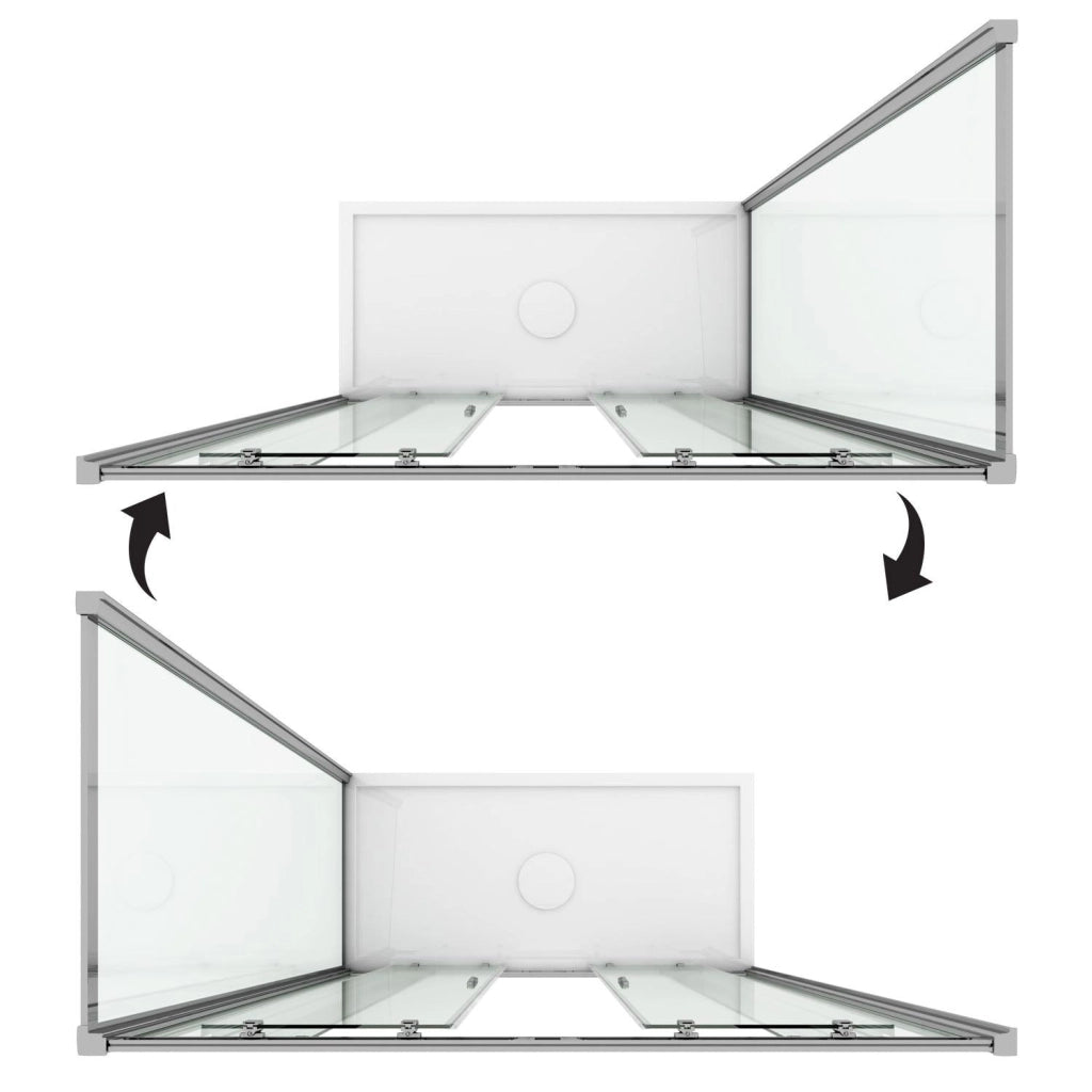 Box Doccia Angolare 80x160 cm 2 Ante Scorrevoli in Cristallo Opaco 6mm H185 Fosterberg Kolding Duo