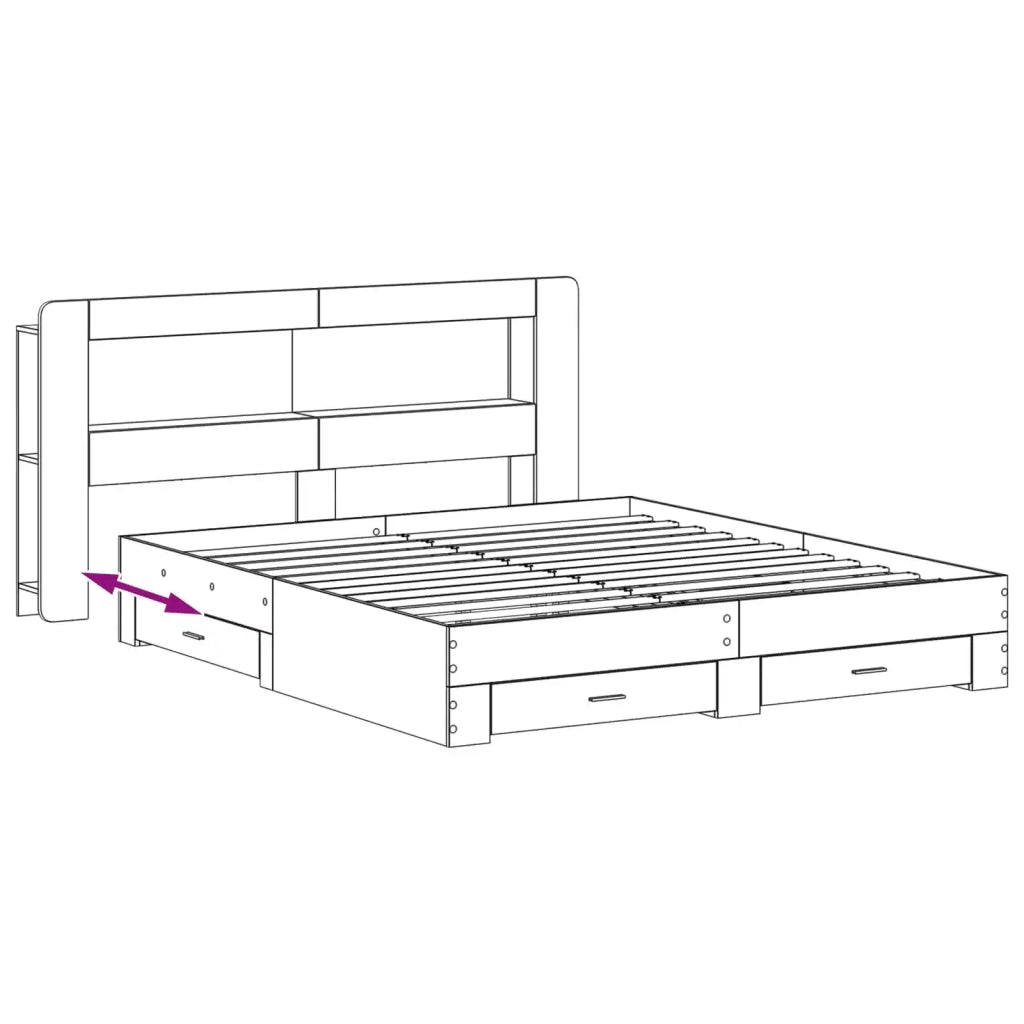 Telaio del letto con storage Grigio Cemento 200 x 200 cm
