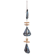 Campanello a vento decorativo in legno, blu, 8x2x50h cm