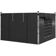 Pareti laterali per gazebo 3x3m 3x6m ¨C zephmum ¨C Oxford nero con finestra e porta