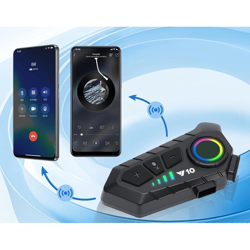Trade Shop - Auricolare Cuffie Casco Moto 5.3 Interfono Ipx6 Impermeabile Risposta Automatica Le-524 -