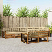 Set di divani da esterno con cuscino 8 pcs Naturale e Beige