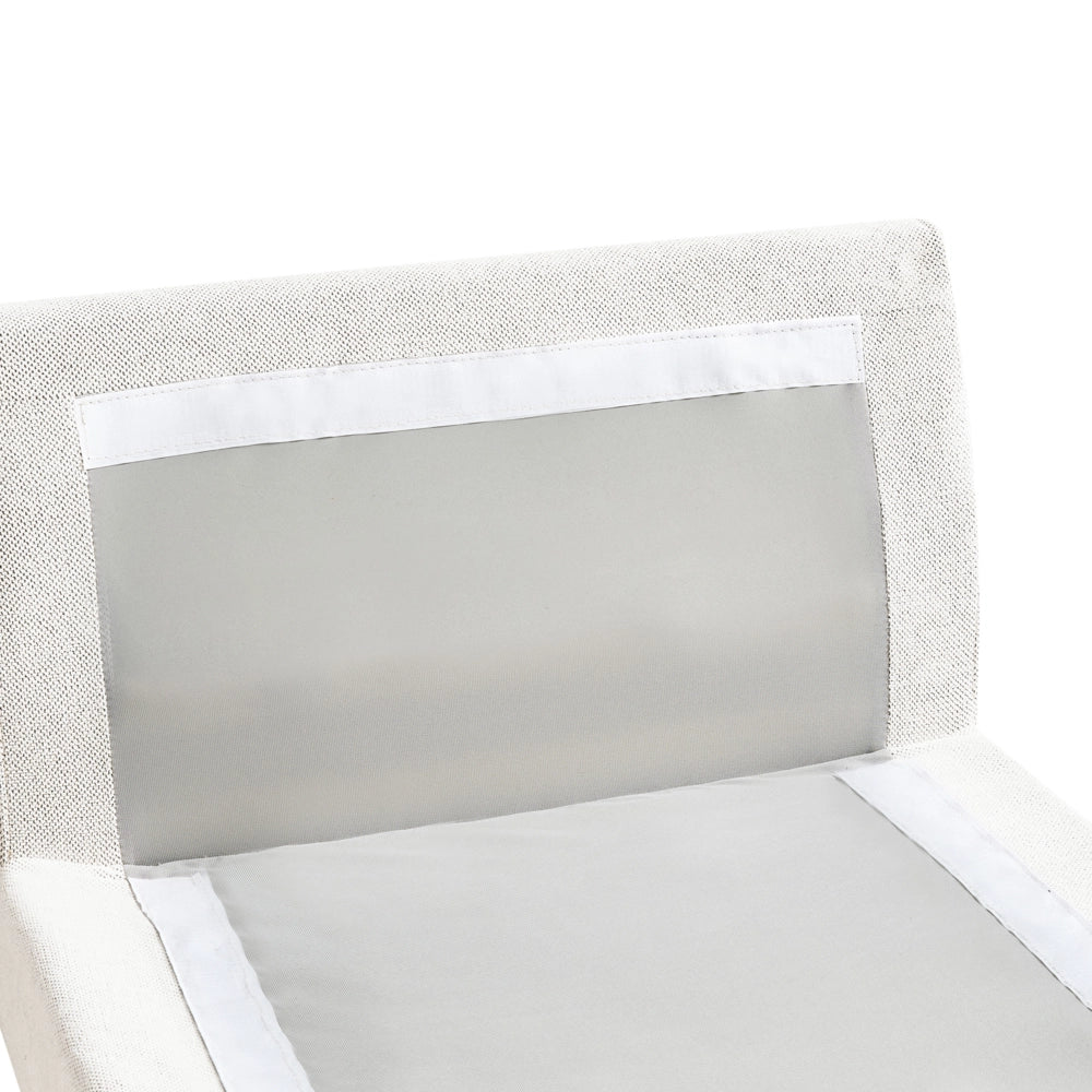 Chaise Lounge in poliestere bianco sporco imbottito senza braccioli Mobili per il soggiorno moderni e alla moda