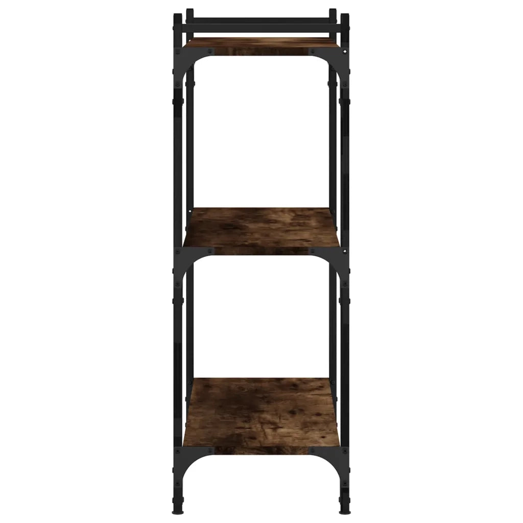 Libreria a 3 Ripiani-Scaffale per Libri-Mobile di Stoccaggio Rovere Fumo 80x30x86 cm Legno Multistrato
