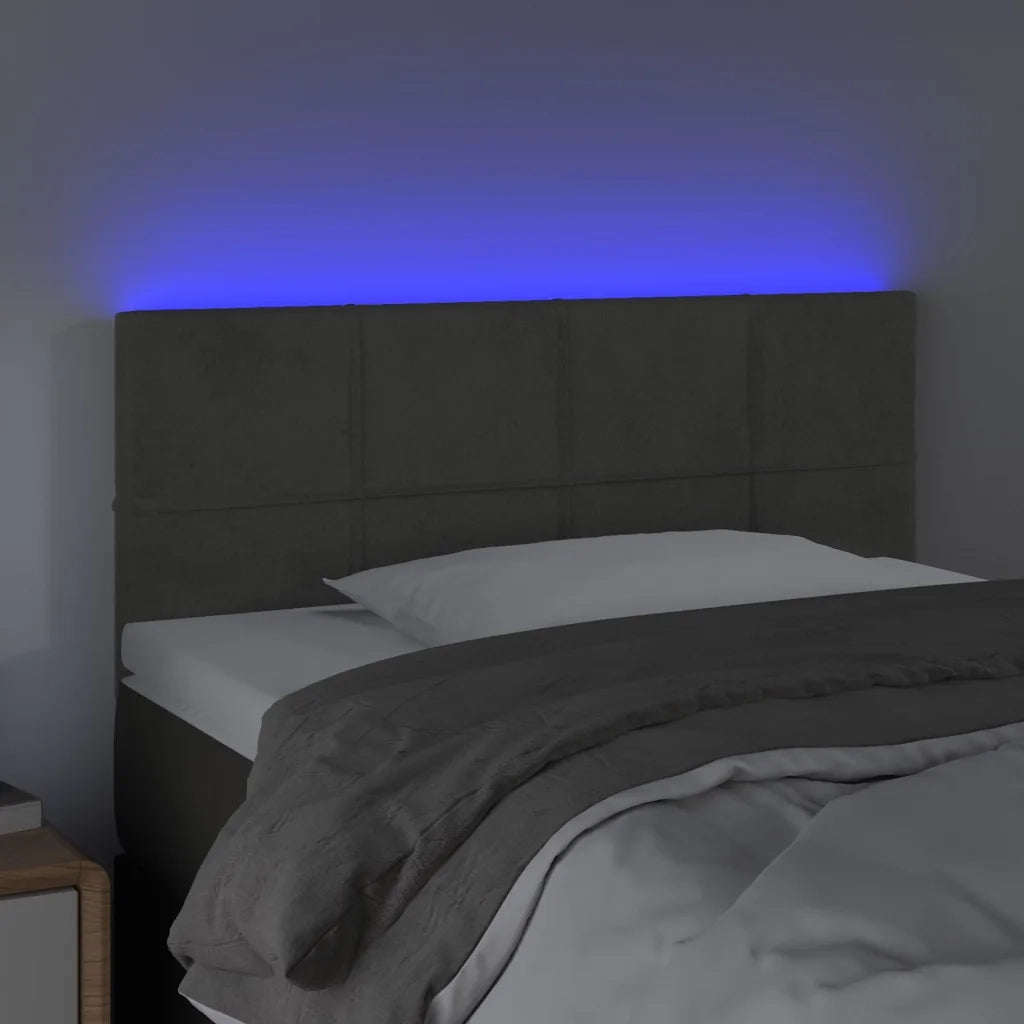 Testiera a LED Grigio Scuro 90x5x78/88 cm in Similpelle 3121649