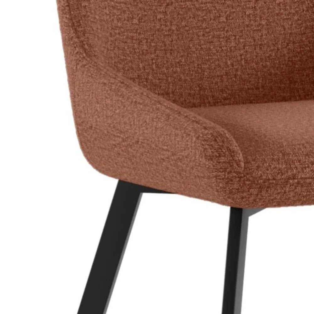 Set di 4 sedie da pranzo imbottite in microfibra ruggine Artemis con struttura in metallo facili da pulire | Duzzle