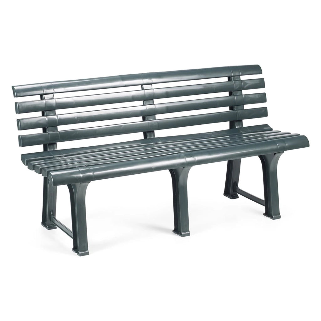 Artur, Panchina da Esterno Materiale Struttura in Plastica Made in Italy, 145x49x74h cm Nero Antracite