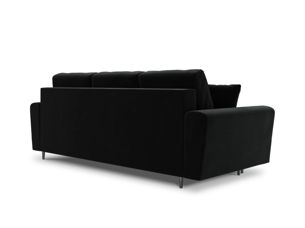 Cosmopolitan Design - Divano convertibile con contenitore "Kyoto" 3 posti in velluto nero 