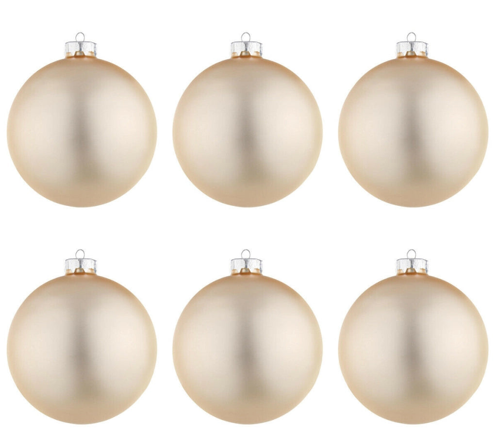 Palle di Natale in Vetro Oro Chiaro Champagne Opaco per Albero Ø 60 80 100 mm Dimensioni: 60 mm