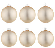 Palle di Natale in Vetro Oro Chiaro Champagne Opaco per Albero Ø 60 80 100 mm Dimensioni: 60 mm