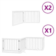 Cancelletto di sicurezza per animali domestici porta pieghevole 8 pannelli legno di pioppo bianco 02_0023263