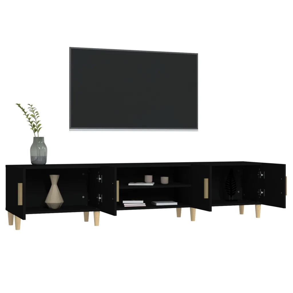 Mobile Porta TV Nero 180x31,5x40 cm in Legno Multistrato 816257