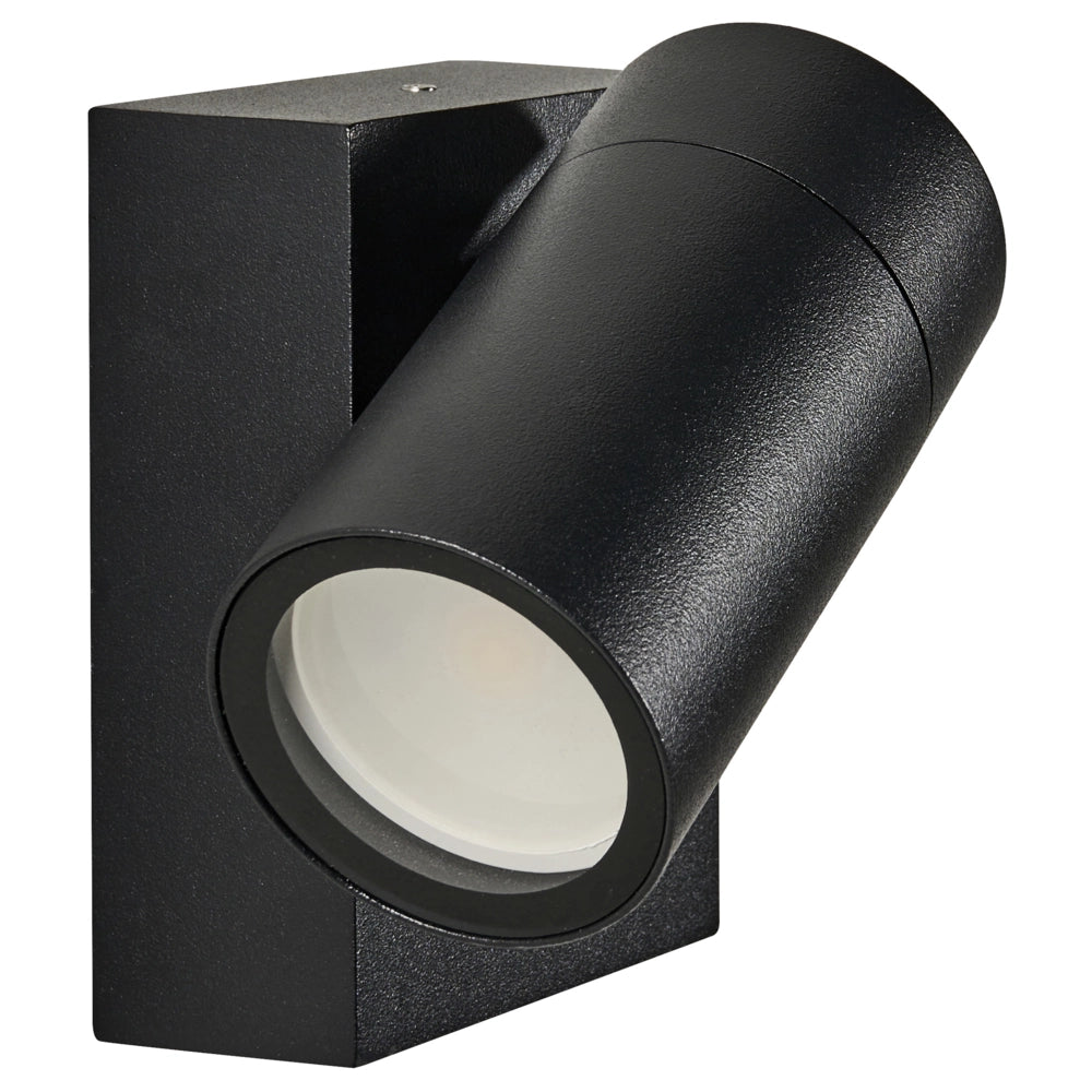 Set di 2 lampade da parete per esterni alluminio nero illuminazione moderna per esterni, alluminio