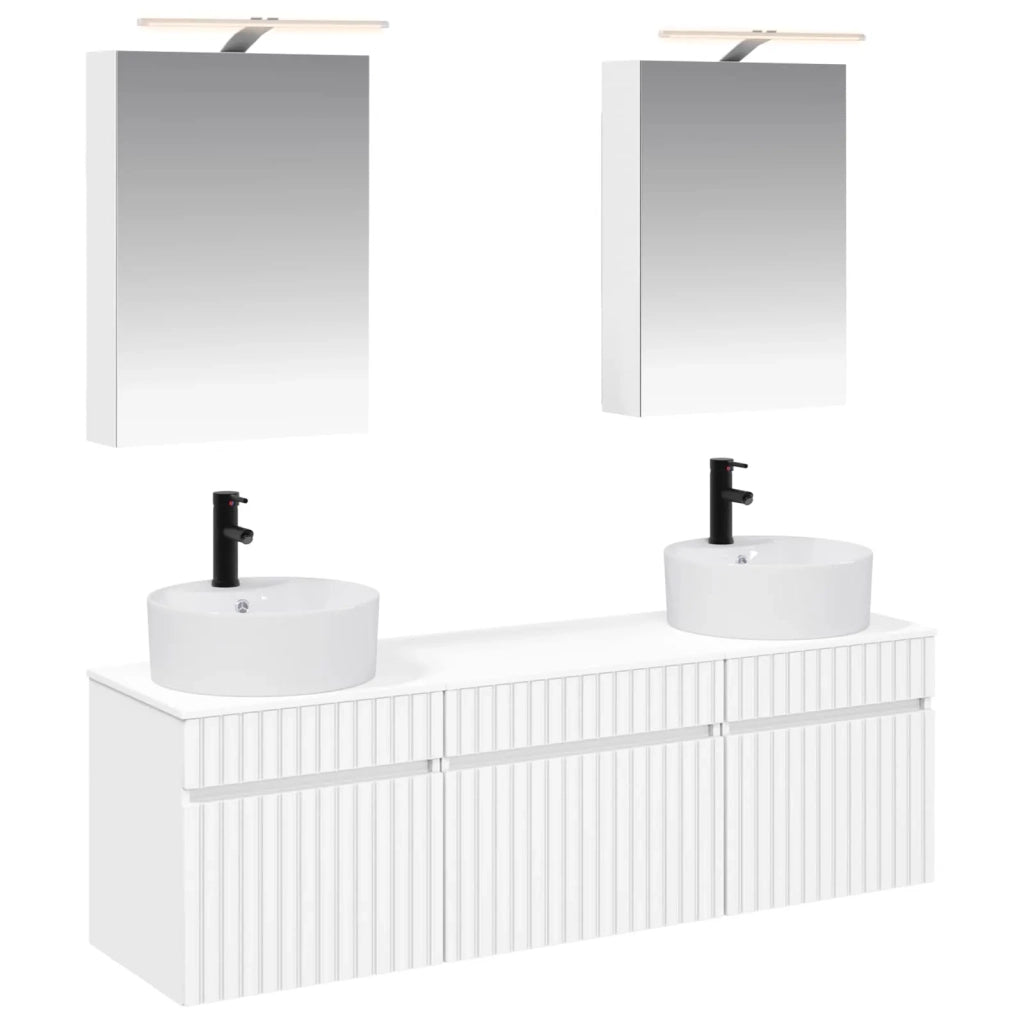 Set di Armadi da Bagno 5 pcs Bianco 50 x 14,5 x 70 cm 3406591