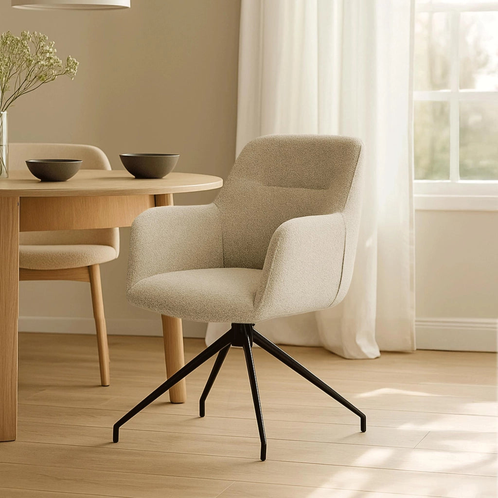 Sedia per sala da pranzo Merlinda in tessuto Teddy 1