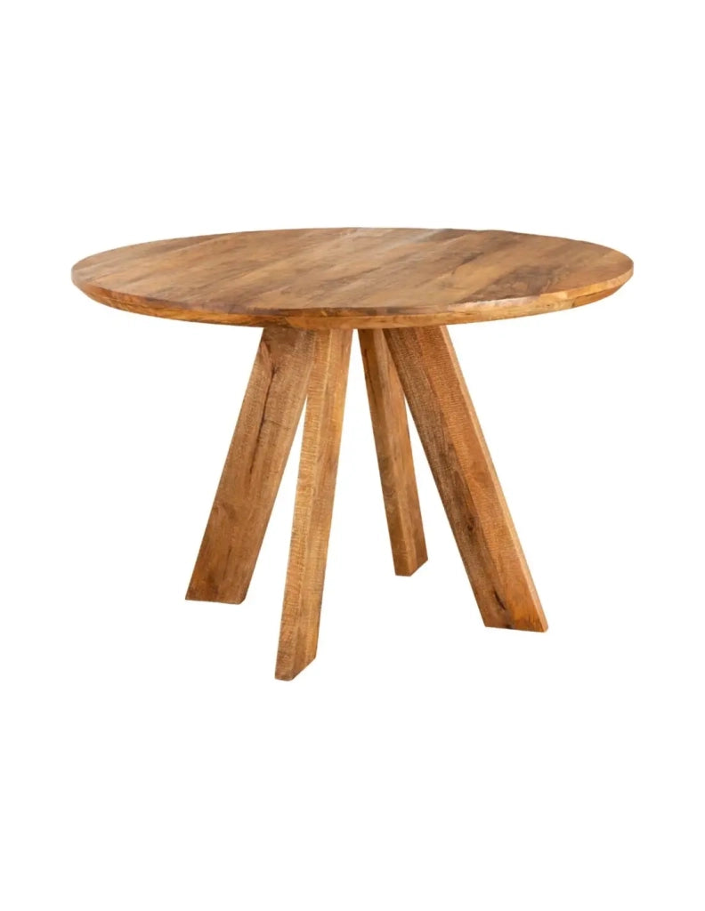 Tavolo da pranzo rotondo ELYA 100 cm in legno massello di mango – 4 posti