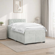 Letto con Box Spring, Materasso e LED Grigio Chiaro Velluto 3452132