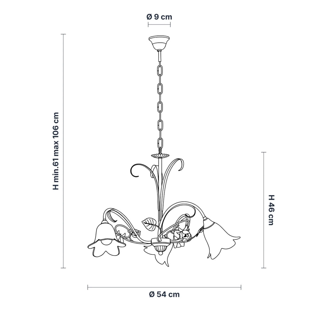 Lampadario Arte Povera Cestino 3 Luci Avorio e Bianco LuceArt Classic