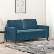 Divano a 2 Posti-Sofa 2 Posti Blu 140 cm in Velluto 620831