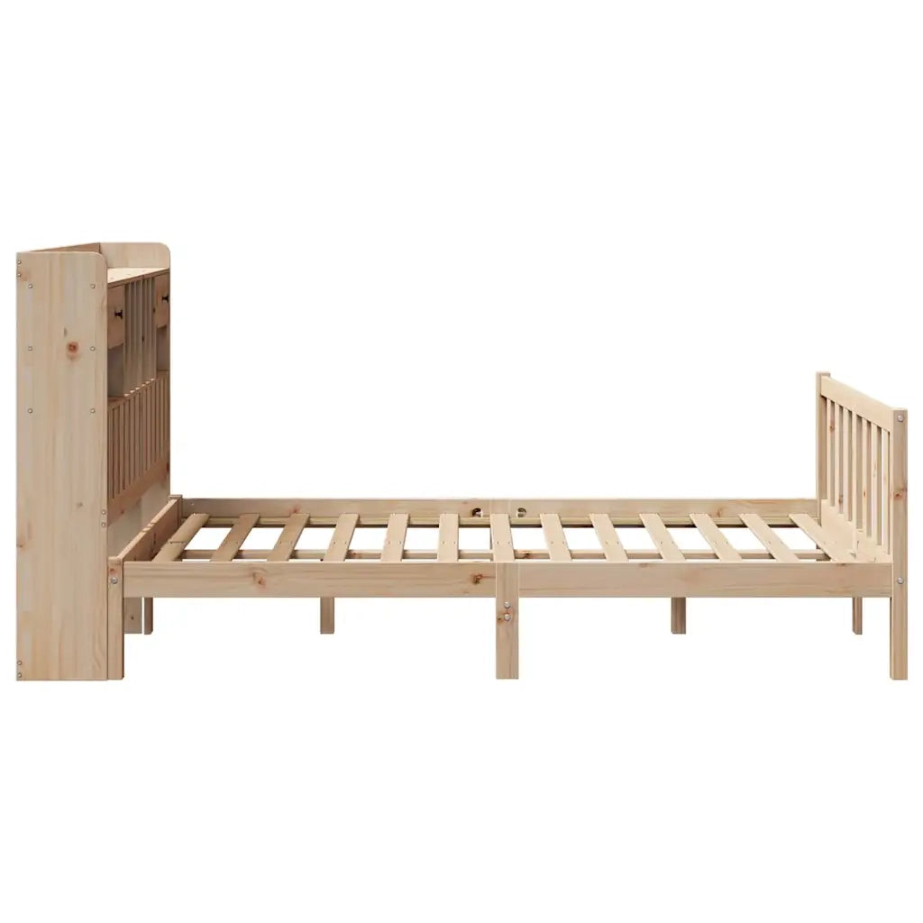 Letto Libreria senza Materasso-Struttura Letto con contenitore 135x190 cm in Legno di Pino 453360