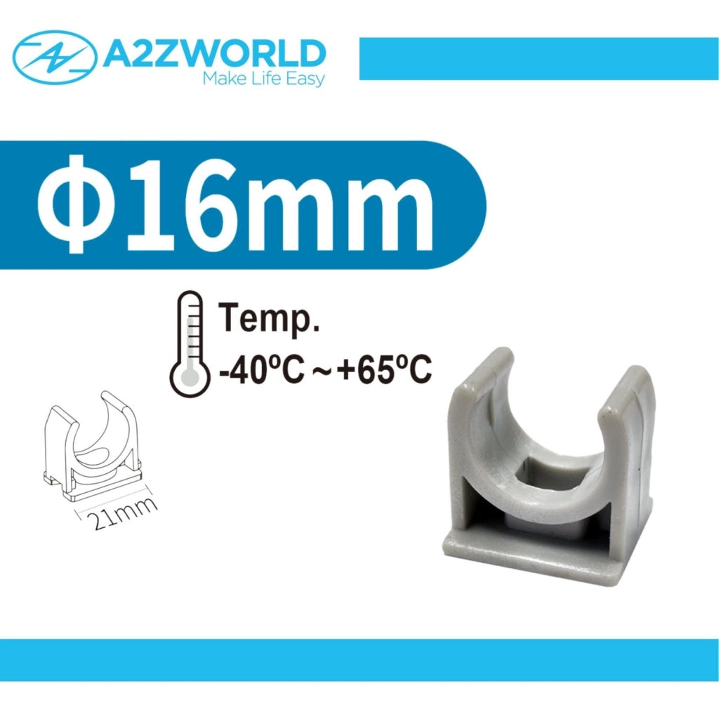 5 Pezzi Clip Fissatubo a Scatto Diametro 16mm per Tubo Rigido e Flessibile da 16mm Colore Grigio IP40