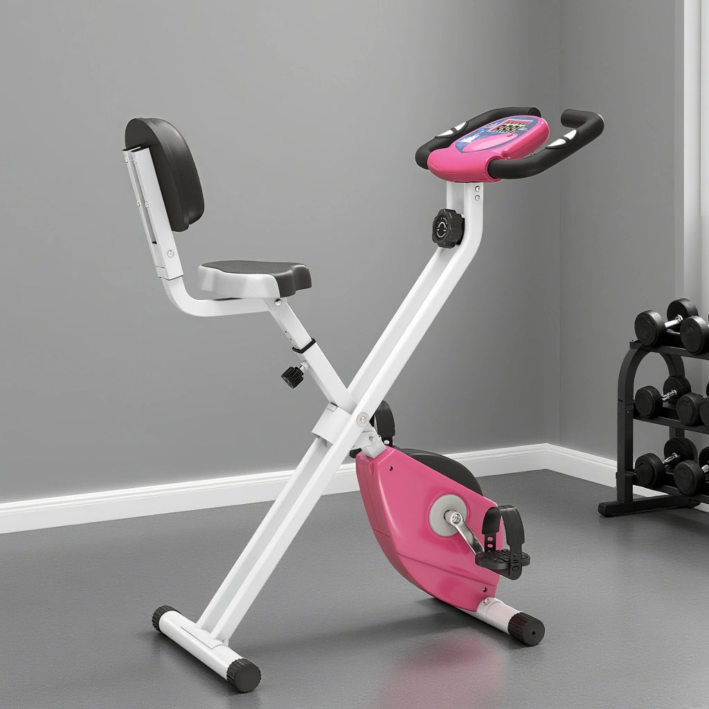 Cyclette Pieghevole Magnetica da Casa ¨C Zephmum ¨C Rosa 43x97x109cm