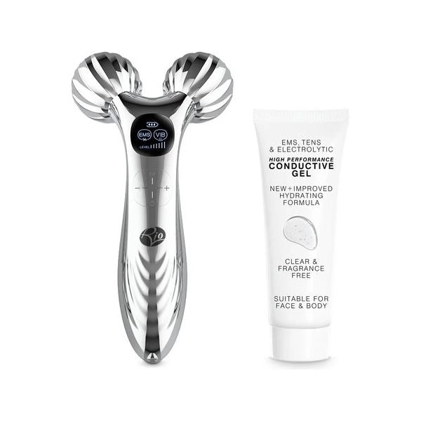 Massaggiatore facciale rio the beauty farm face & body roller silver
