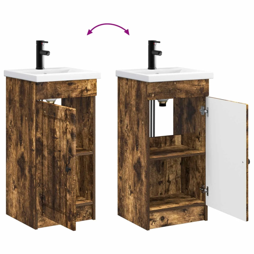 Mobile da bagno con lavabo Rovere Fumo 42 x 40 x 84,5 cm 890029