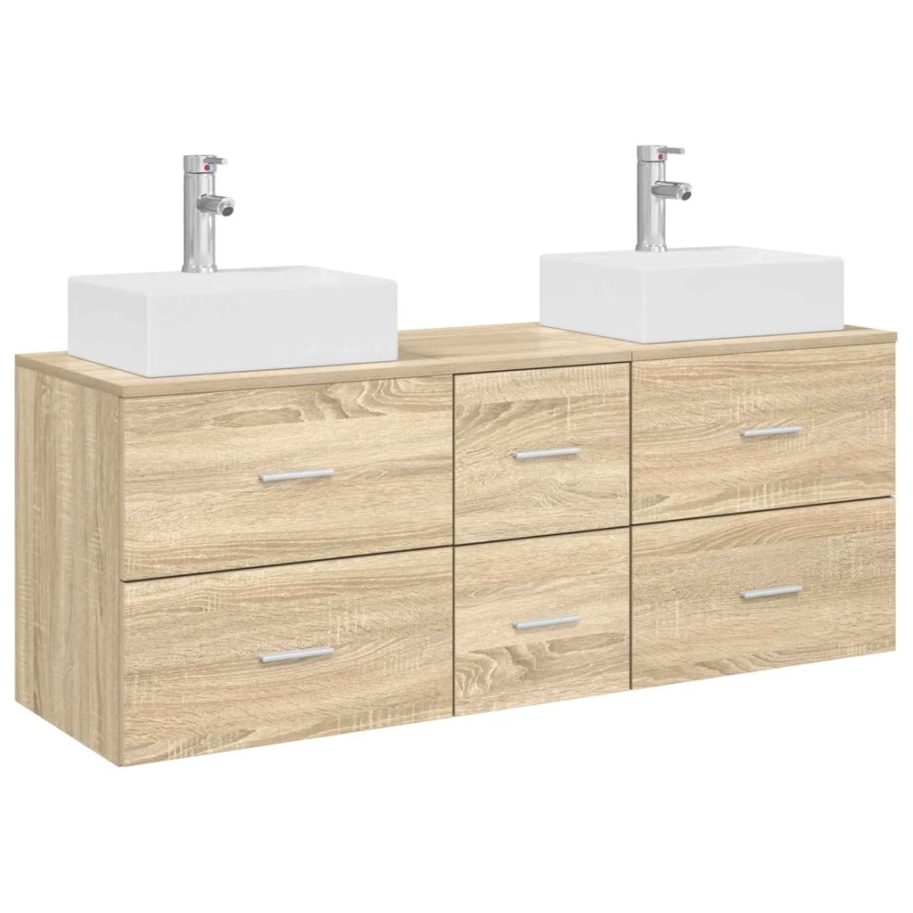 Set di Armadi da Bagno 3 pz Rovere Sonoma 49,5 x 41 x 62,5 cm 3405845