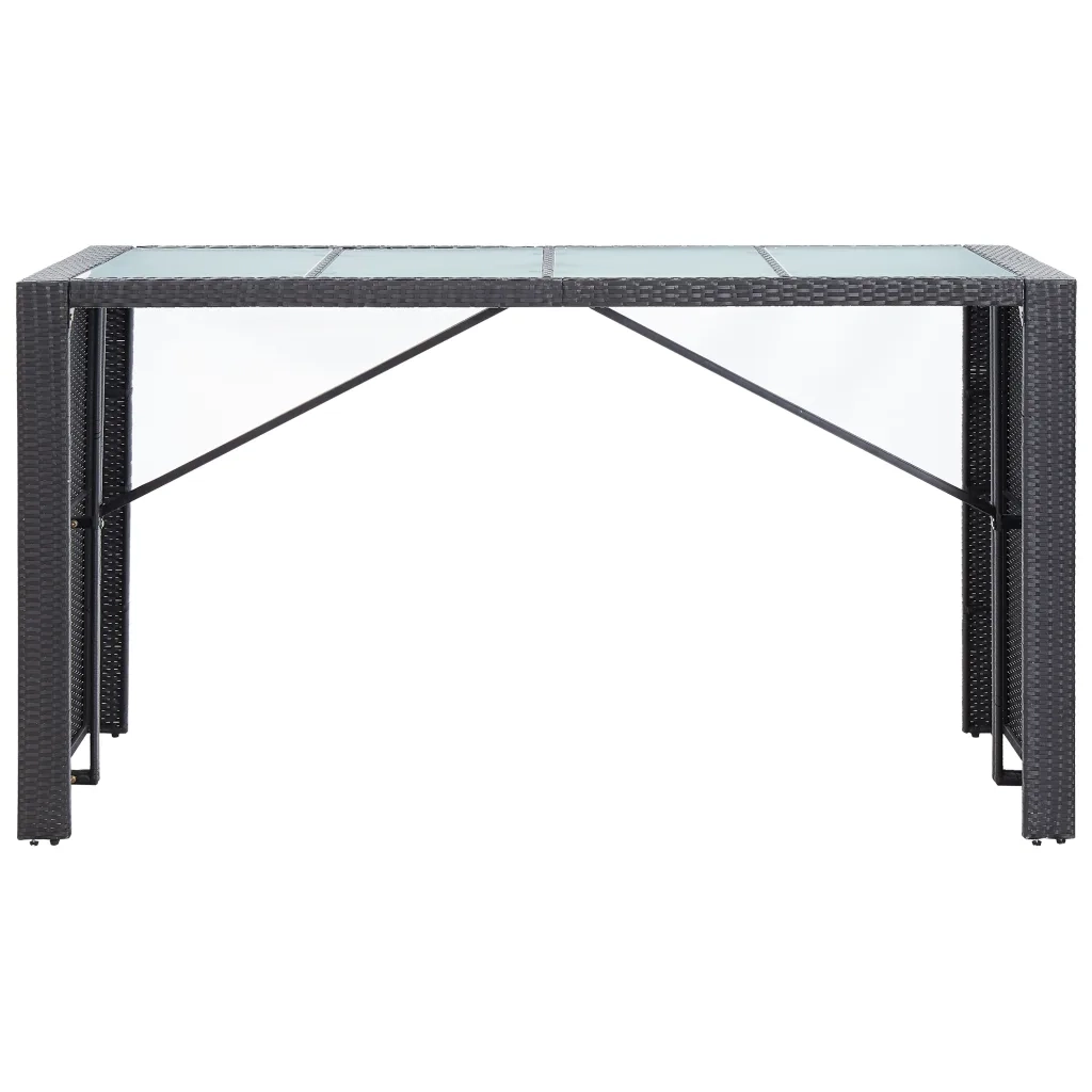 Set Bar da Giardino 9 z pz in Polyrattan Nero 49569