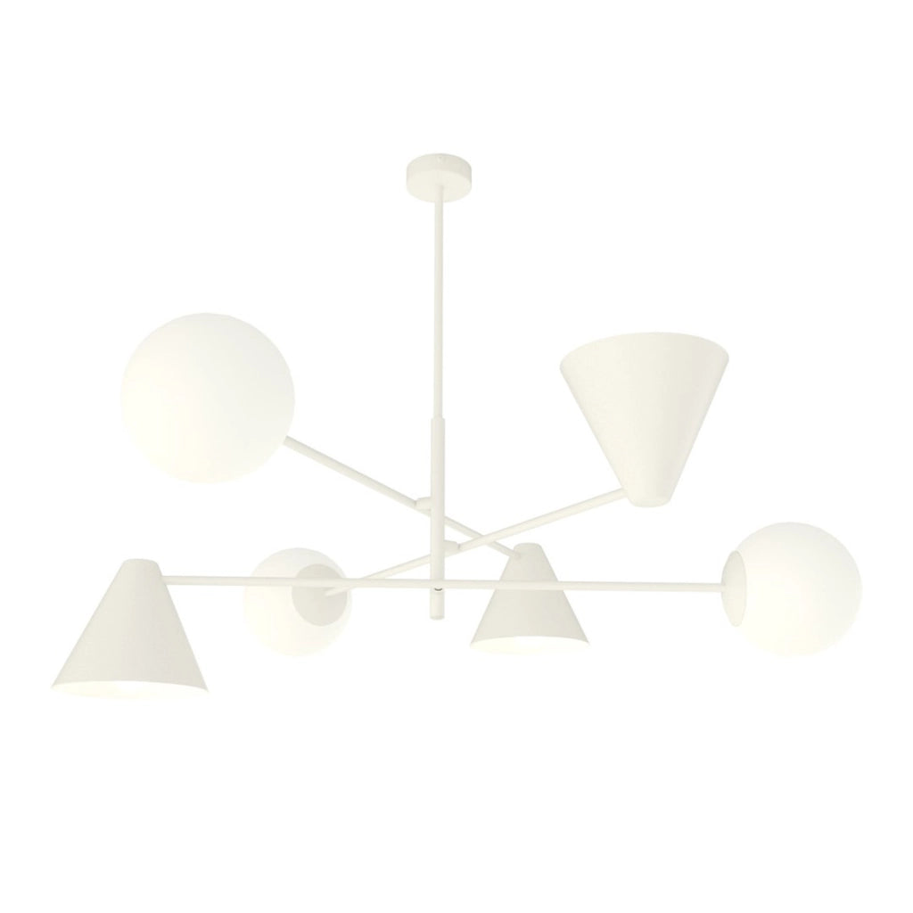 Lampada a sospensione HERMES 6 luci in acciaio bianco