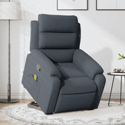 Poltrona Alzapersona Reclinabile Grigio Scuro in Velluto 3205104