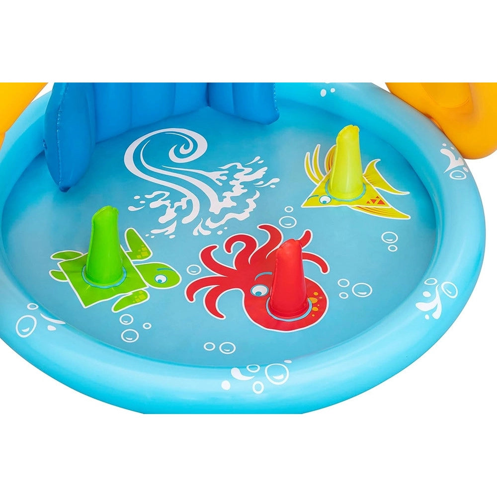 Trade Shop - Piscina Gioco Gonfiabile Lil Seashapes Con Schienale Tetto Bimbi +6 Mesi Giardino 52568 -