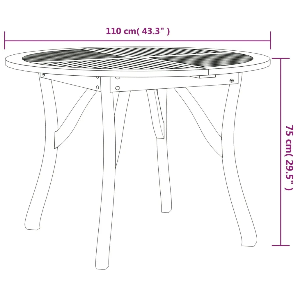 Set da Pranzo per Giardino 5 pz in Legno Massello di Acacia 3156856