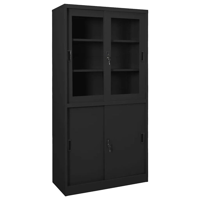 Armadio Ufficio Anta Scorrevole Antracite 90x40x180 cm Acciaio cod mxl 50433