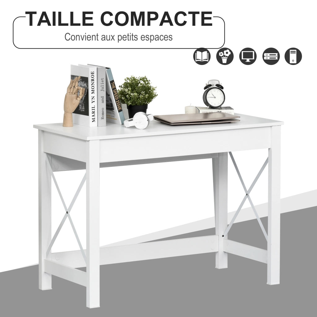 Scrivania per computer ¨C zephmum ¨C bianco 105x50x76 cm
