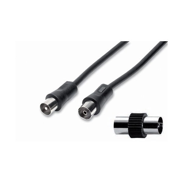 CAVO ANTENNA CON SPINA E PRESA 75 OHM IEC 200CM NE
